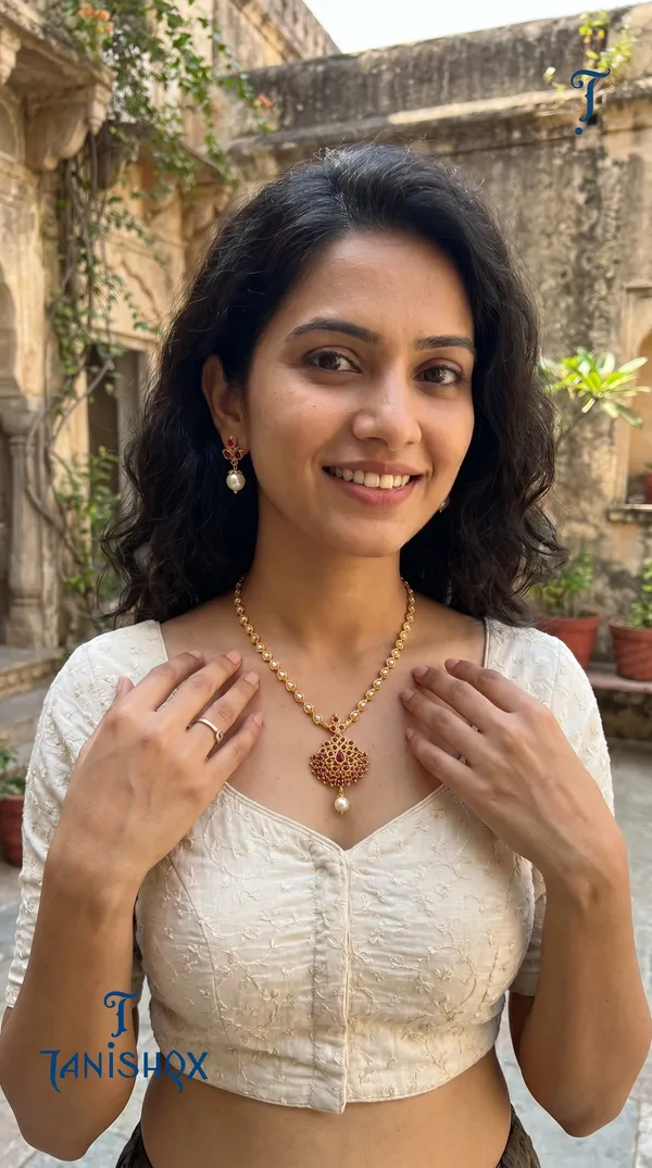 Traditional_Gold-Plated_Necklace_Set_With_Earrings