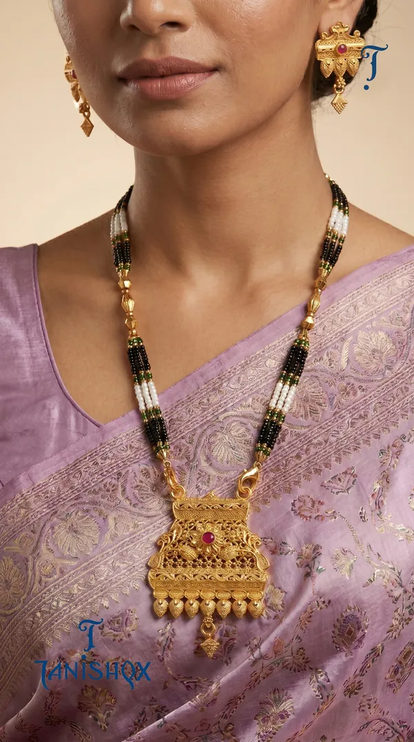 Gold_Plated_Mangalsutra_Set_With_Earrings