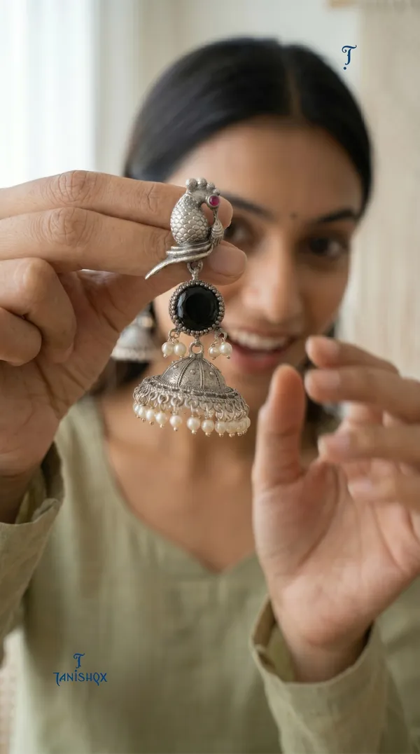Elegant_Silver_Peacock_Jhumka_Earrings_For_Women