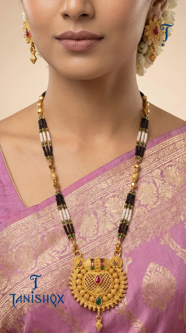 Gold_Plated_Mangalsutra_Set_With_Earrings