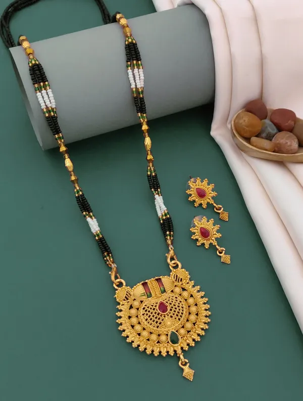 Gold_Plated_Mangalsutra_Set_With_Earrings