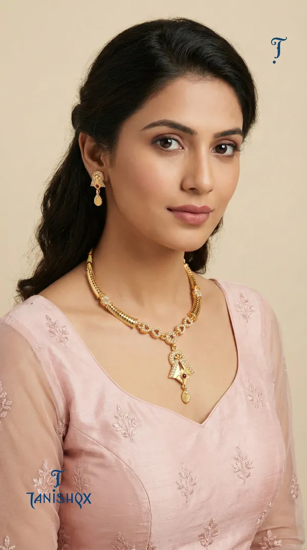 Traditional_Gold-Plated_Necklace_Set_With_Earrings