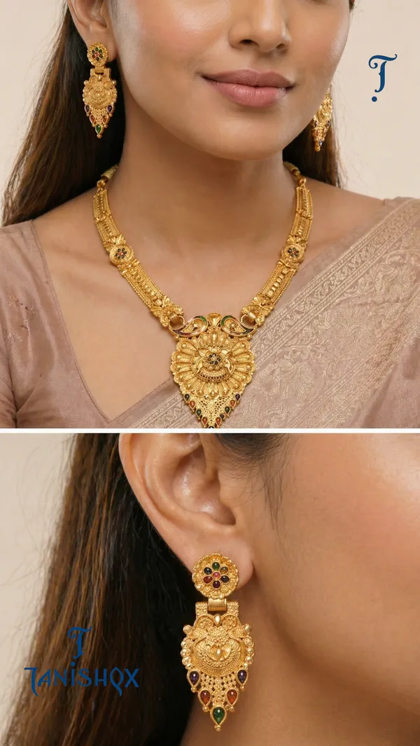Traditional_Gold-Plated_Necklace_Set_With_Earrings