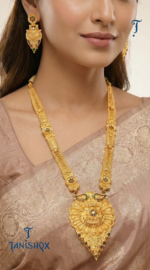 Traditional_Gold-Plated_Necklace_Set_With_Earrings