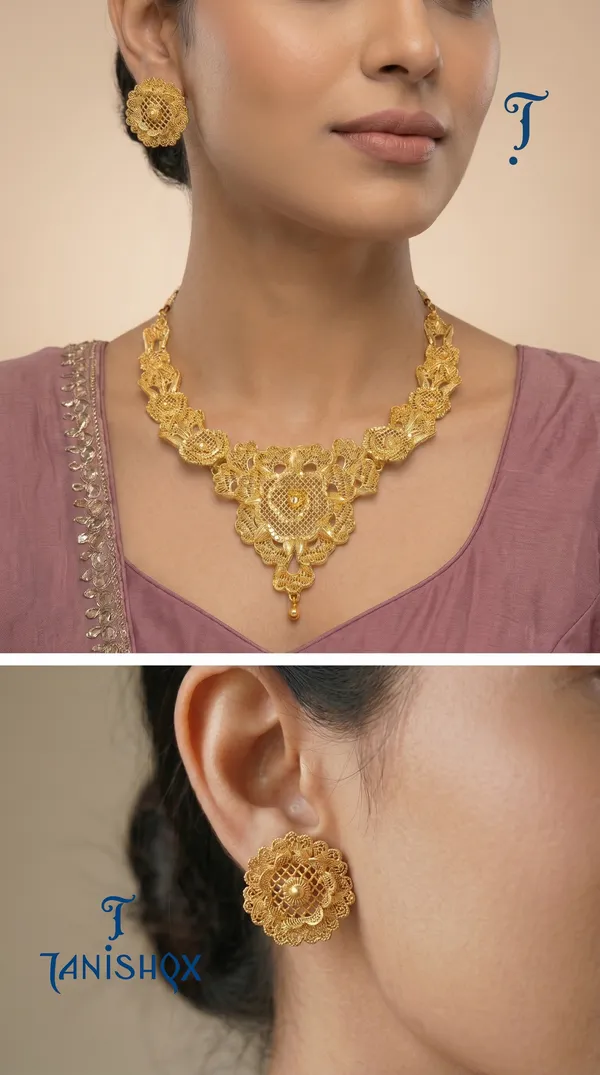 Traditional_Gold-Plated_Necklace_Set_With_Earrings