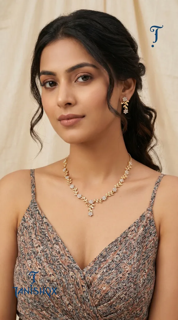 Rose_Gold_Floral_Vine_Necklace_&_Earrings_Set_With_White_Stone_Detailing