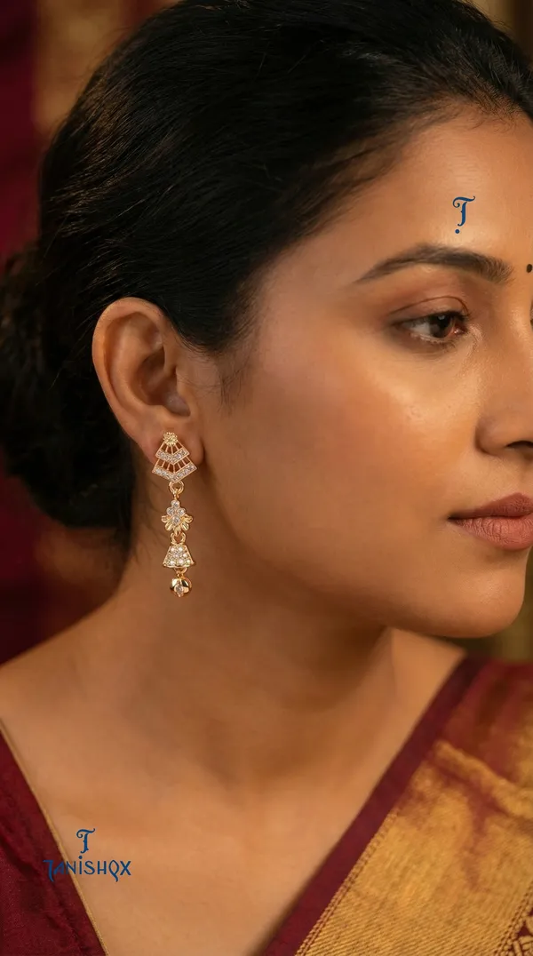 Micro_Gold_Plated_And_Diamond_Daily_Wear_Fancy_Jhumka_Earring