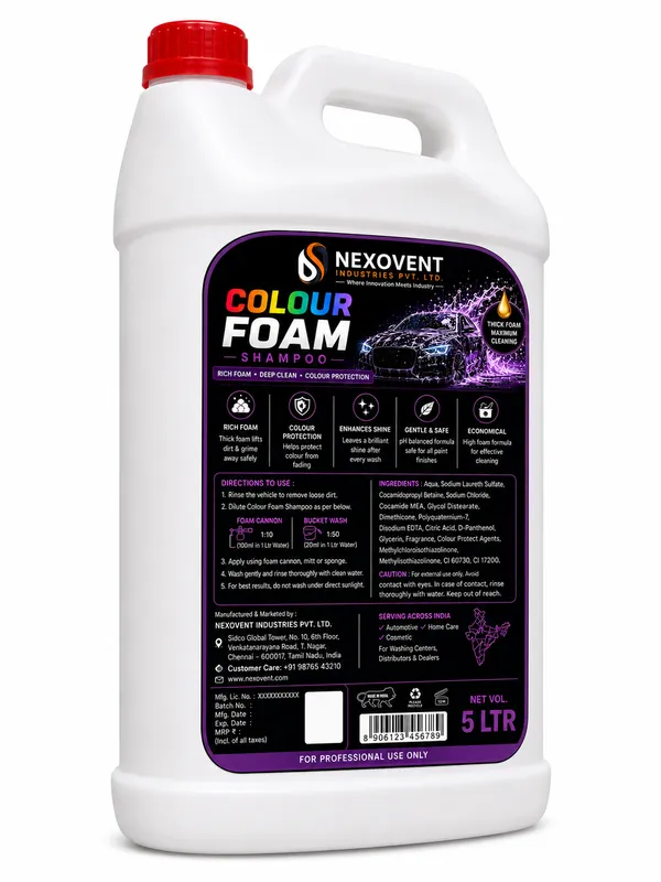 Nexovent_Colour_Foam_5_Litre_Premium_Car_Wash_Shampoo