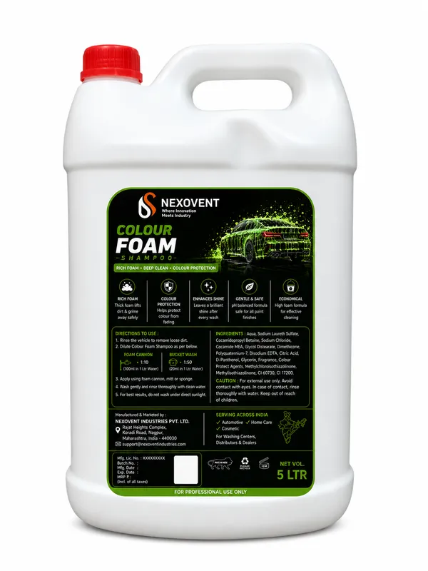 Nexovent_Colour_Foam_Shampoo_5_Litre_for_Professional_Use