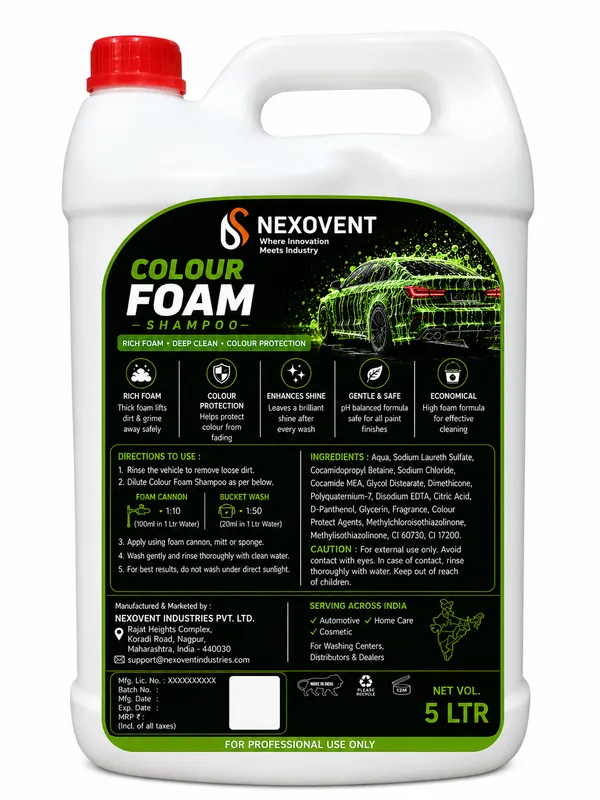 Nexovent_Colour_Foam_Shampoo_5_Litre_for_Professional_Use