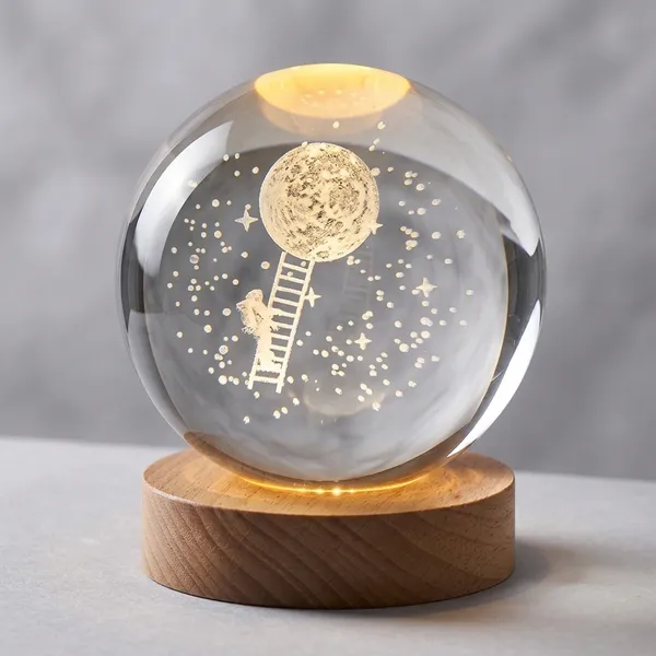 Crystal_Glass_Wood_Astronaut_Moon_Ladder_Night_Lamp