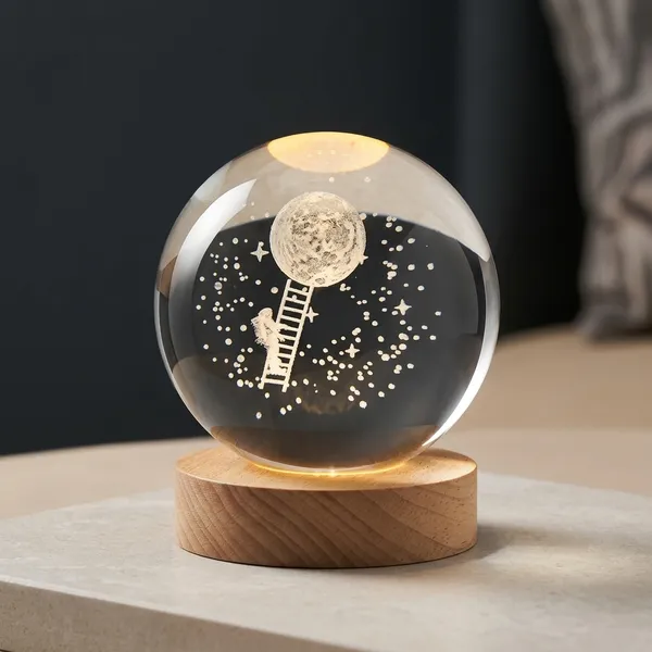 Crystal_Glass_Wood_Astronaut_Moon_Ladder_Night_Lamp