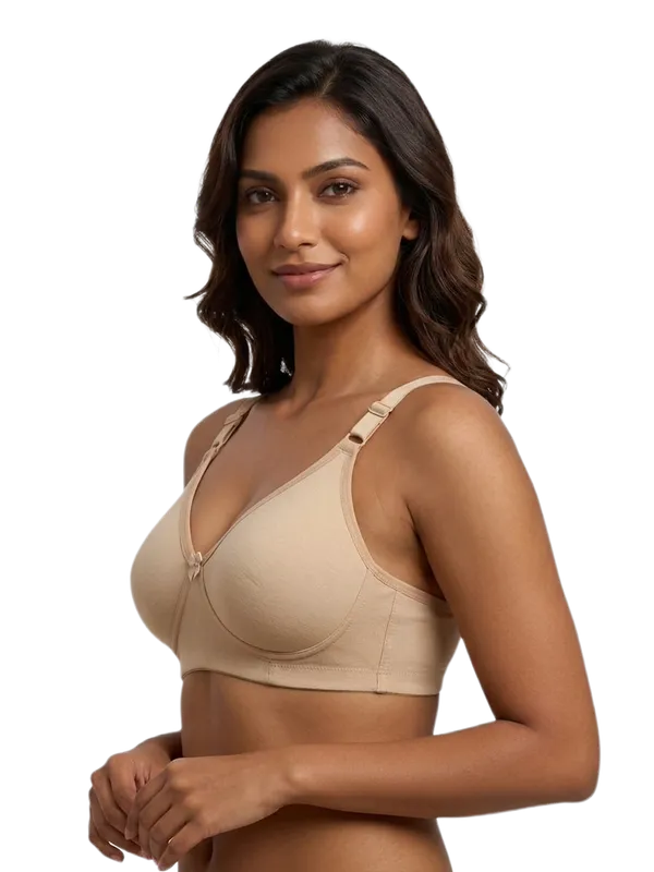 Full_Coverage_Non_Padded_Seamless_Cotton_Bra_(Aliza)_(Beige)