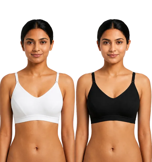 Non_Padded_Sports_Cotton_Bra_(Ruby)_(Grey)_(Pack_of_2,_Black_&_White)