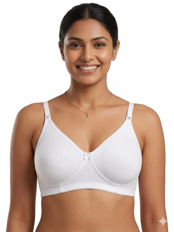 Full_Coverage_Non_Padded_Seamless_Cotton_Bra_(Aliza)_(White)