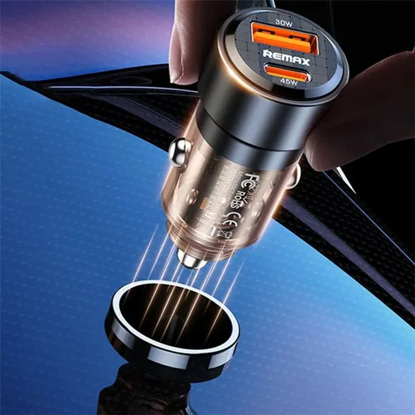 Remax_RCC360_75W_Fast_Car_Charger_Transparent_Design