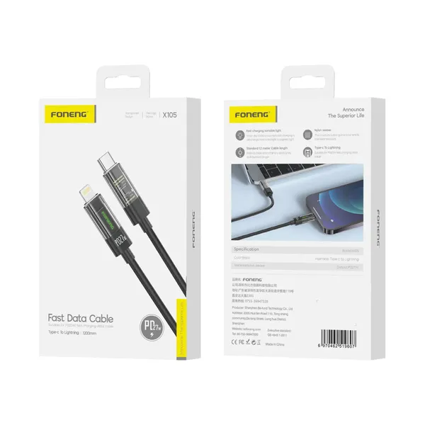 Foneng_x105_Transparent_Fast_Charging_Cable_C_TO_IPH