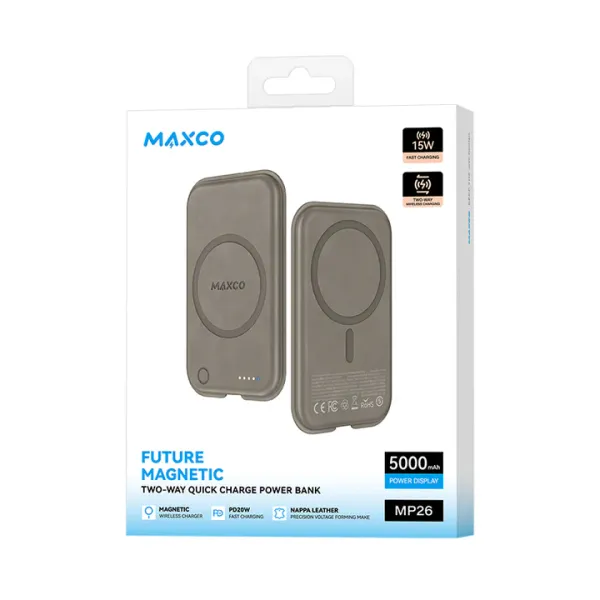 Maxco_MP26_5000mah_Dual_Wireless_PowerBank_Grey