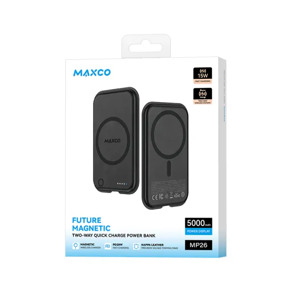 Maxco_MP26_5000mah_Dual_Wireless_PowerBank_BLack