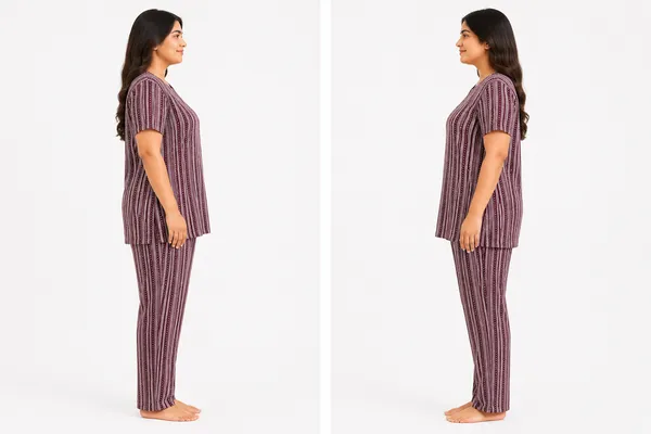 Purple_Hosiery_Sleepwear_Set_For_Women