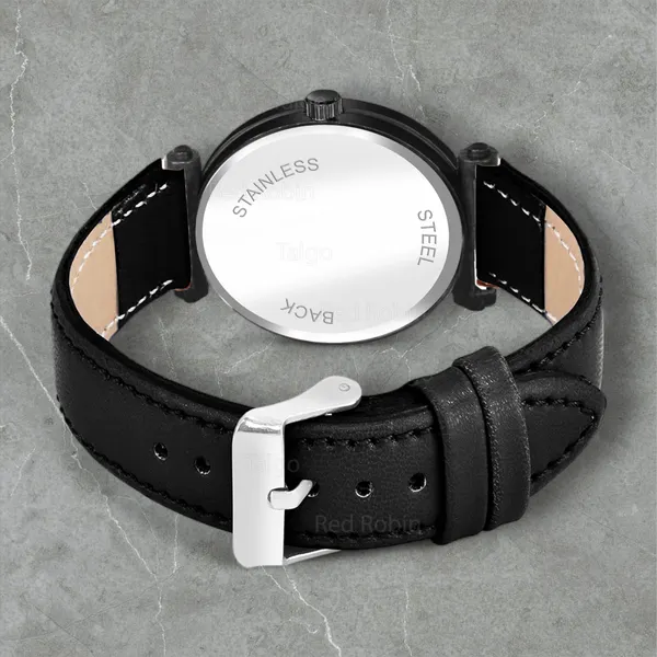 Sky_Mart_Alphabet_A_New_Arrival_Stylish_Analog_Wrist_Watch_For_Women_And_Girls_Classic_Round_Black_Dial_With_Trendy_Black_Leather_Strap