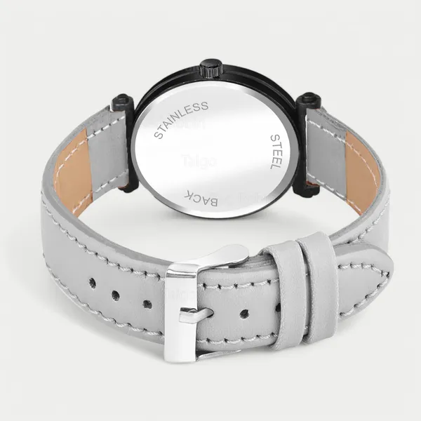 Sky_Mart_Alphabet_A_New_Arrival_Stylish_Analog_Wrist_Watch_For_Women_And_Girls_Classic_Round_Black_Dial_With_Trendy_Grey_Leather_Strap