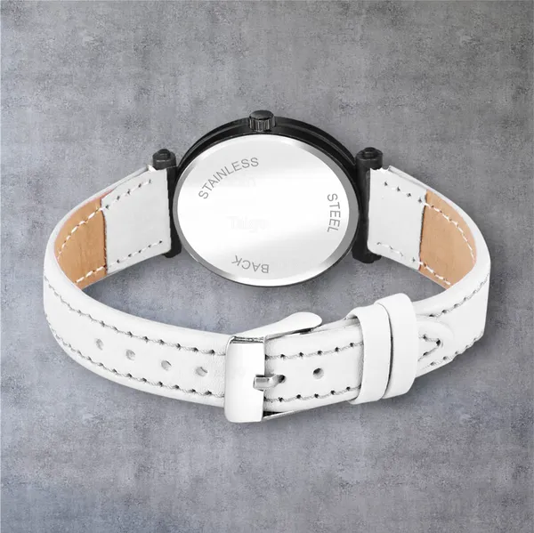 Sky_Mart_Alphabet_A_New_Arrival_Stylish_Analog_Wrist_Watch_For_Women_And_Girls_Classic_Round_Black_Dial_With_Trendy_White_Leather_Strap