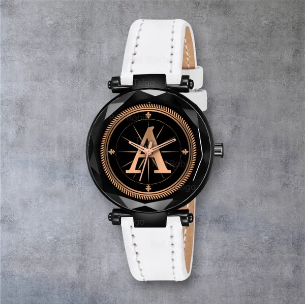 Sky_Mart_Alphabet_A_New_Arrival_Stylish_Analog_Wrist_Watch_For_Women_And_Girls_Classic_Round_Black_Dial_With_Trendy_White_Leather_Strap