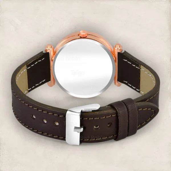 Sky_Mart_Alphabet_A_New_Arrival_Stylish_Analog_Wrist_Watch_For_Women_And_Girls_Classic_Round_Black_Dial_With_Trendy_Brown_Leather_Strap