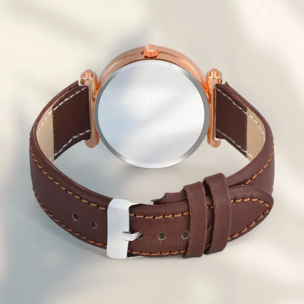 Sky_Mart_Alphabet_A_New_Arrival_Stylish_Analog_Wrist_Watch_For_Women_And_Girls_Classic_Round_Black_Dial_With_Trendy_Brown_Leather_Strap