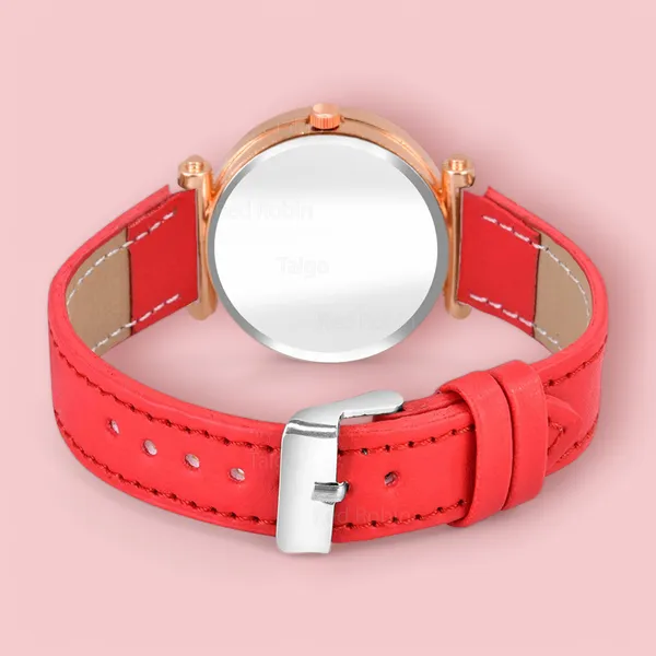 Sky_Mart_Alphabet_A_New_Arrival_Stylish_Analog_Wrist_Watch_For_Women_And_Girls_Classic_Round_Black_Dial_With_Trendy_Red_Leather_Strap