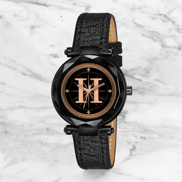 Sky_Mart_Alphabet_H_Trendy_New_Arrival_Analog_Wrist_Watch_Classic_Black_Dial_And_Stylish_Black_Leather_Strap_For_Women_And_Girls