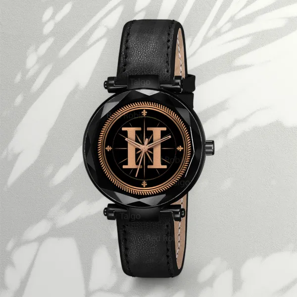 Sky_Mart_Alphabet_H_Trendy_New_Arrival_Analog_Wrist_Watch_Classic_Black_Dial_And_Stylish_Black_Leather_Strap_For_Women_And_Girls