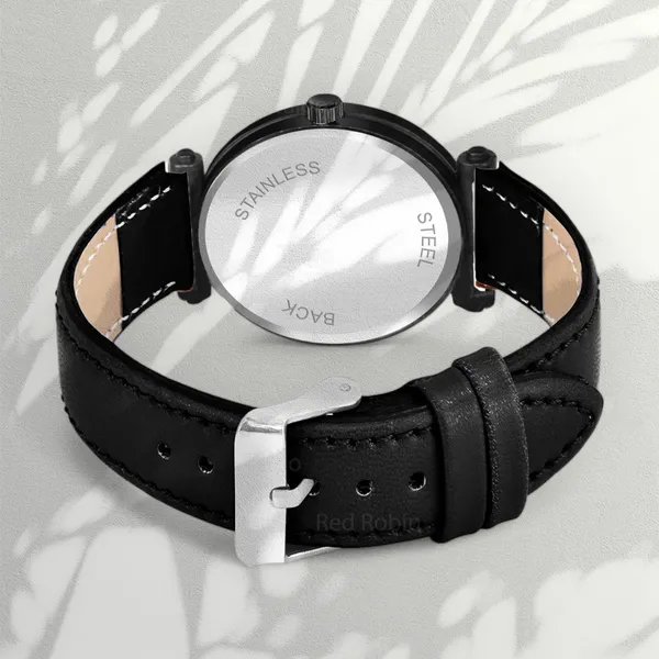 Sky_Mart_Alphabet_H_Trendy_New_Arrival_Analog_Wrist_Watch_Classic_Black_Dial_And_Stylish_Black_Leather_Strap_For_Women_And_Girls