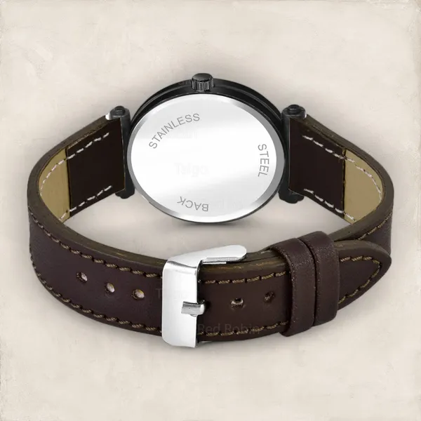 Sky_Mart_Alphabet_H_Trendy_New_Arrival_Analog_Wrist_Watch_Classic_Black_Dial_And_Stylish_Brown_Leather_Strap_For_Women_And_Girls