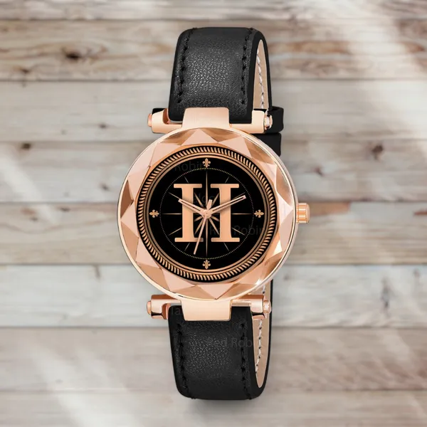 Sky_Mart_Alphabet_H_Trendy_New_Arrival_Analog_Wrist_Watch_Classic_Black_Dial_And_Stylish_Black_Leather_Strap_For_Women_And_Girls
