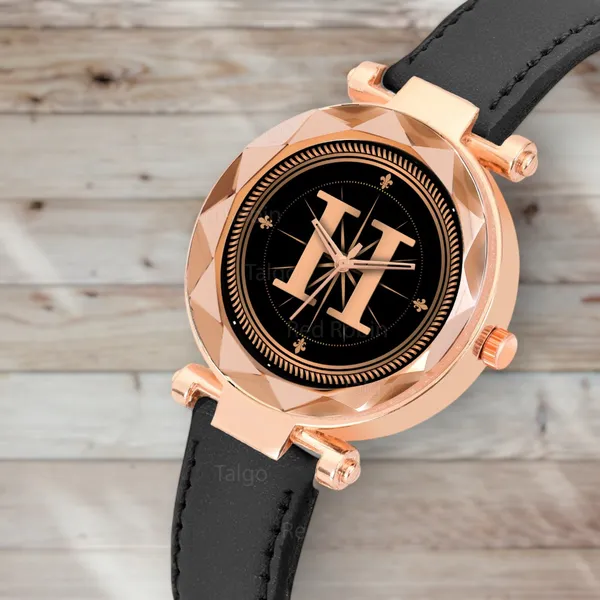 Sky_Mart_Alphabet_H_Trendy_New_Arrival_Analog_Wrist_Watch_Classic_Black_Dial_And_Stylish_Black_Leather_Strap_For_Women_And_Girls