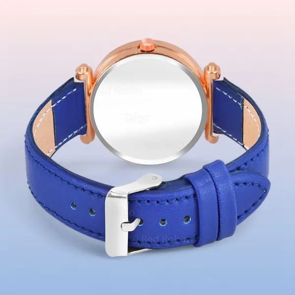 Sky_Mart_Alphabet_H_Trendy_New_Arrival_Analog_Wrist_Watch_Classic_Black_Dial_And_Stylish_Blue_Leather_Strap_For_Women_And_Girls