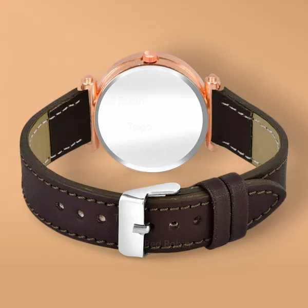 Sky_Mart_Alphabet_H_Trendy_New_Arrival_Analog_Wrist_Watch_Classic_Black_Dial_And_Stylish_Brown_Leather_Strap_For_Women_And_Girls