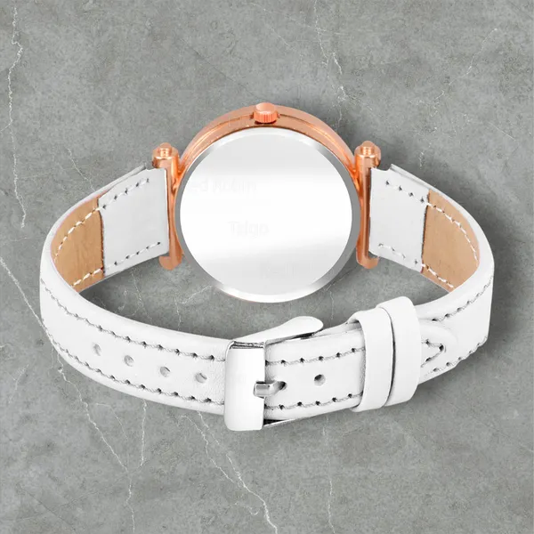 Sky_Mart_Alphabet_H_Trendy_New_Arrival_Analog_Wrist_Watch_Classic_Black_Dial_And_Stylish_White_Leather_Strap_For_Women_And_Girls