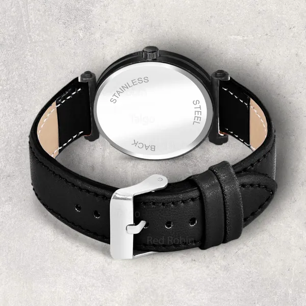 Sky_Mart_Alphabet_K_Stylish_New_Arrival_Analog_Watch_Trendy_Round_Black_Dial_And_Black_Leather_Strap_For_Women_And_Girls