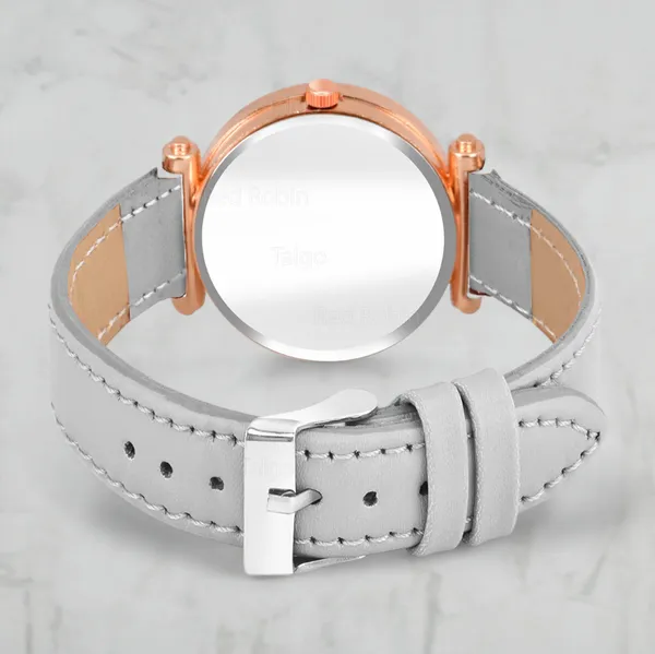 Sky_Mart_Alphabet_K_Stylish_New_Arrival_Analog_Watch_Trendy_Round_Black_Dial_And_Grey_Leather_Strap_For_Women_And_Girls