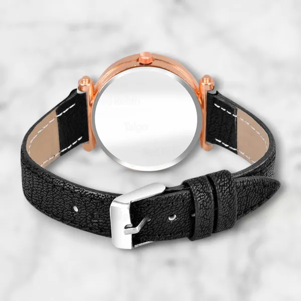 Sky_Mart_Alphabet_M_New_Arrival_Classic_Analog_Wrist_Watch_Stylish_Black_Dial_With_Black_Leather_Strap_For_Women_And_Girls