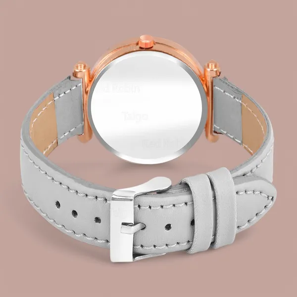 Sky_Mart_Alphabet_M_New_Arrival_Classic_Analog_Wrist_Watch_Stylish_Black_Dial_With_Grey_Leather_Strap_For_Women_And_Girls