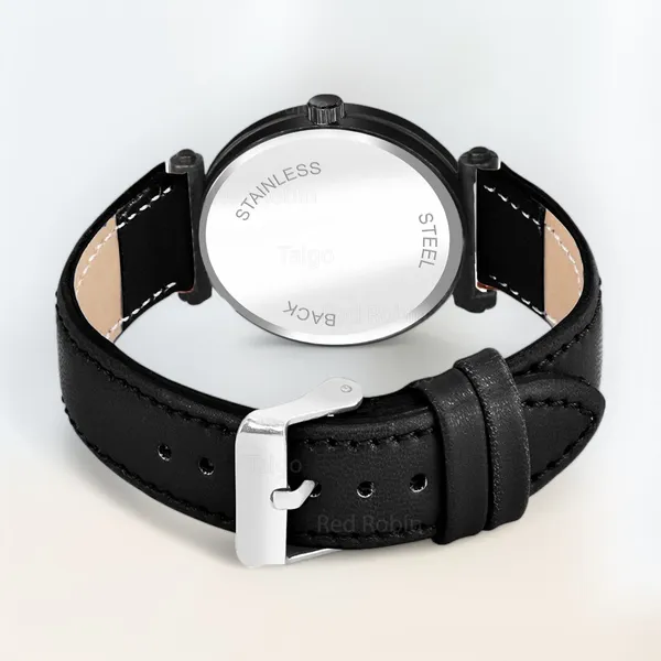 Sky_Mart_Alphabet_N_Trendy_Analog_Wrist_Watch_For_Women_And_Girls_New_Arrival_With_Classic_Black_Dial_And_Black_Leather_Strap