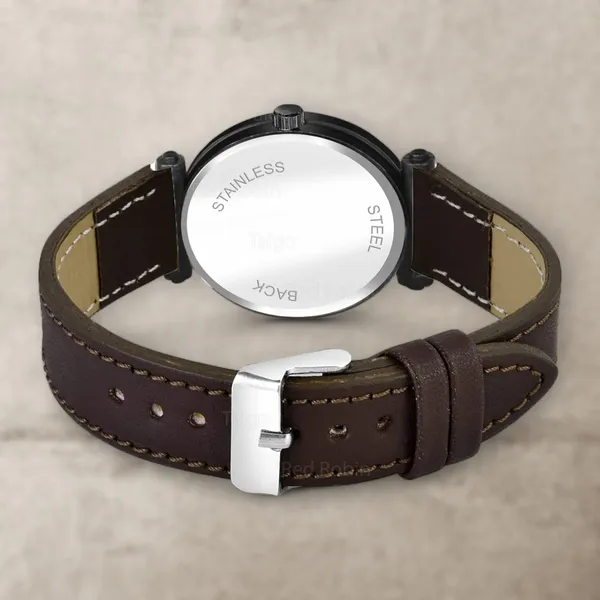 Sky_Mart_Alphabet_N_Trendy_Analog_Wrist_Watch_For_Women_And_Girls_New_Arrival_With_Classic_Black_Dial_And_Brown_Leather_Strap