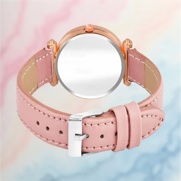 Sky_Mart_Alphabet_N_Trendy_Analog_Wrist_Watch_For_Women_And_Girls_New_Arrival_With_Classic_Black_Dial_And_Peach_Leather_Strap