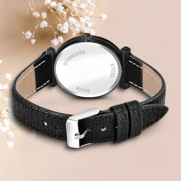 Sky_Mart_Alphabet_R_New_Arrival_Trendy_Analog_Wrist_Watch_Classic_Black_Dial_With_Stylish_Black_Leather_Strap_For_Women_And_Girls