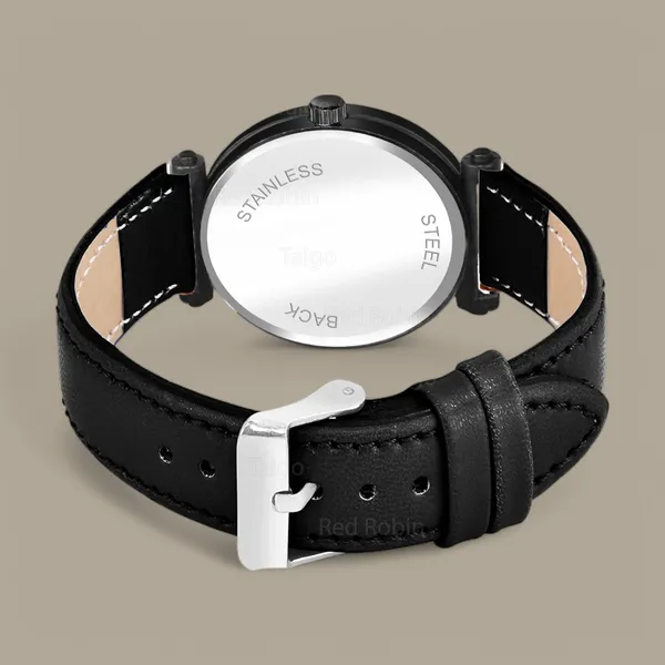 Sky_Mart_Alphabet_R_New_Arrival_Trendy_Analog_Wrist_Watch_Classic_Black_Dial_With_Stylish_Black_Leather_Strap_For_Women_And_Girls