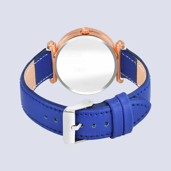 Sky_Mart_Alphabet_S_Classic_Analog_Wrist_Watch_For_Women_And_Girls_New_Arrival_With_Stylish_Black_Dial_And_Blue_Leather_Strap